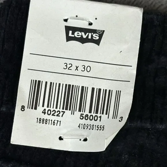 LEVI'S 711 Corduroy Pants Womens 32x30 Black Skinny New $69.50 - Picture 9 of 13